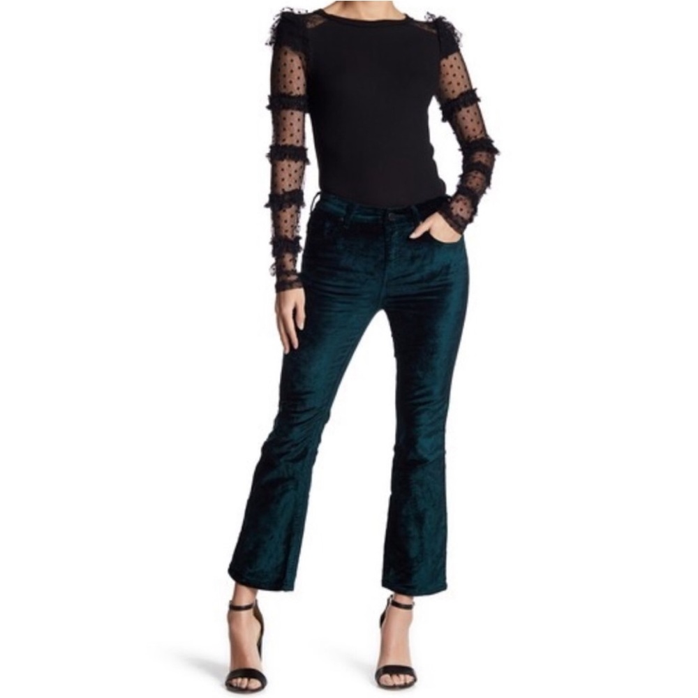 FREE PEOPLE Velvet Crop Flare Velour Pants